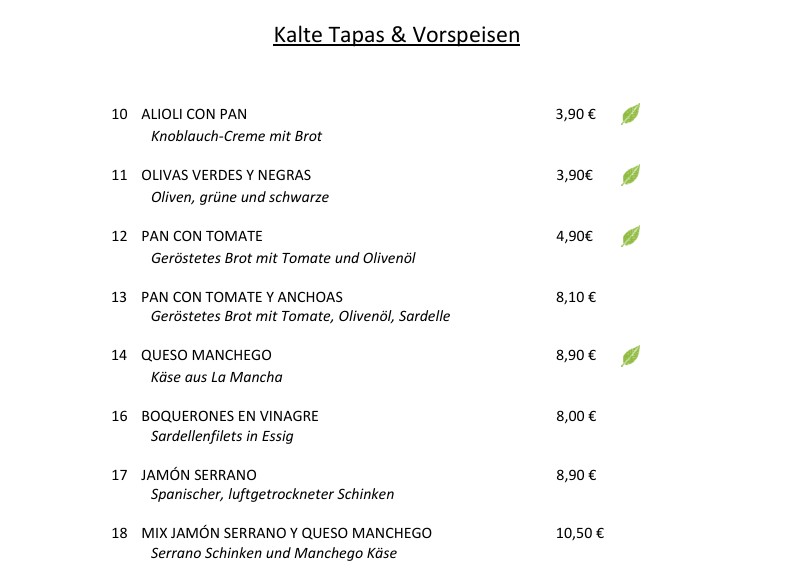 Kalte Tapas